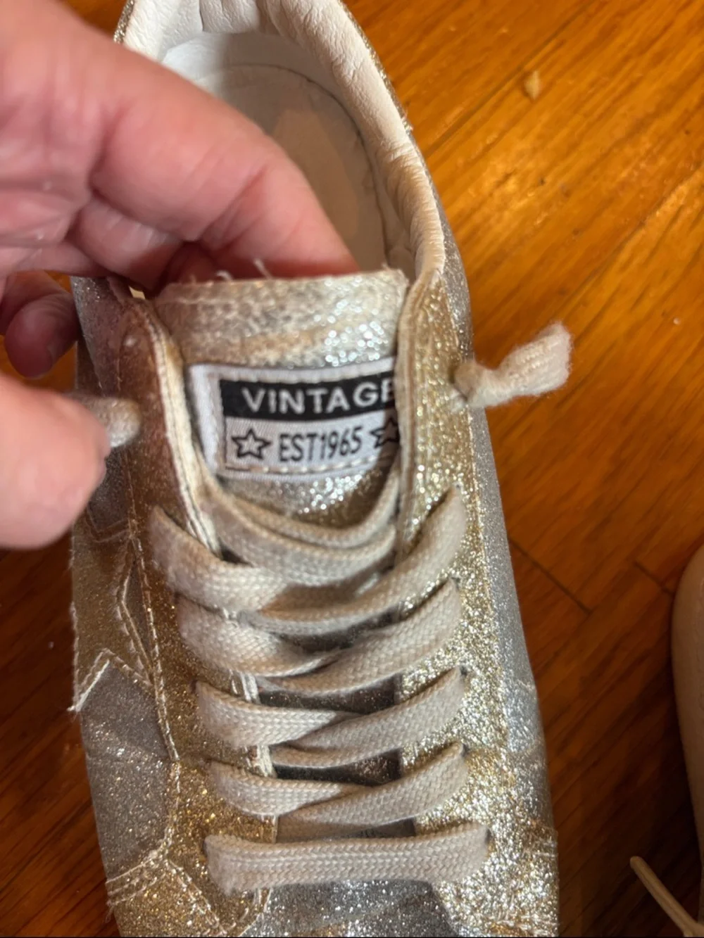 Vintage Havana Silver and Gold Glitter Sneakers Sz 6